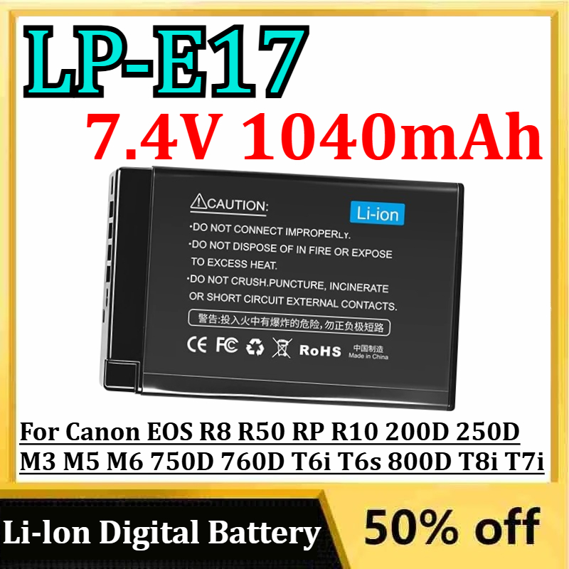 7.4V 1040mAh LP-E17 リチウムイオンデジタ - Canon Camera Eos R50 のレビューと価格